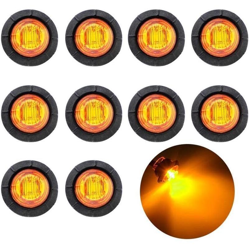 Mini Round 12V LED Side Marker Signal Lights Kit For Truck Trailer And RV  