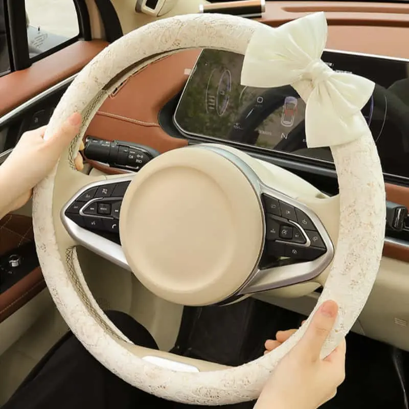 15 Inch Diameter Non Slip Lace Steering Wheel Covers For Cars