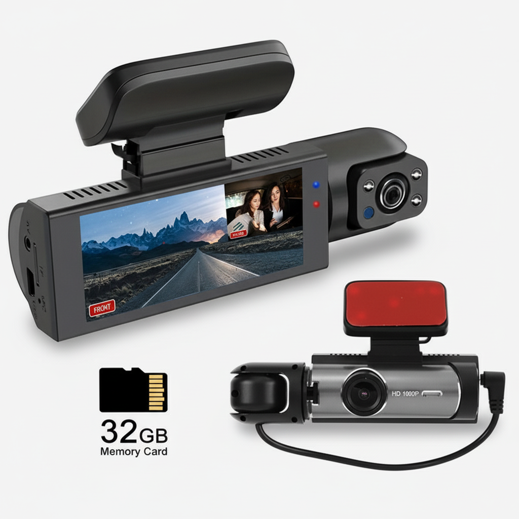 Wide Angle HD Camera With IR Night Vision And Dual Lens For Car 