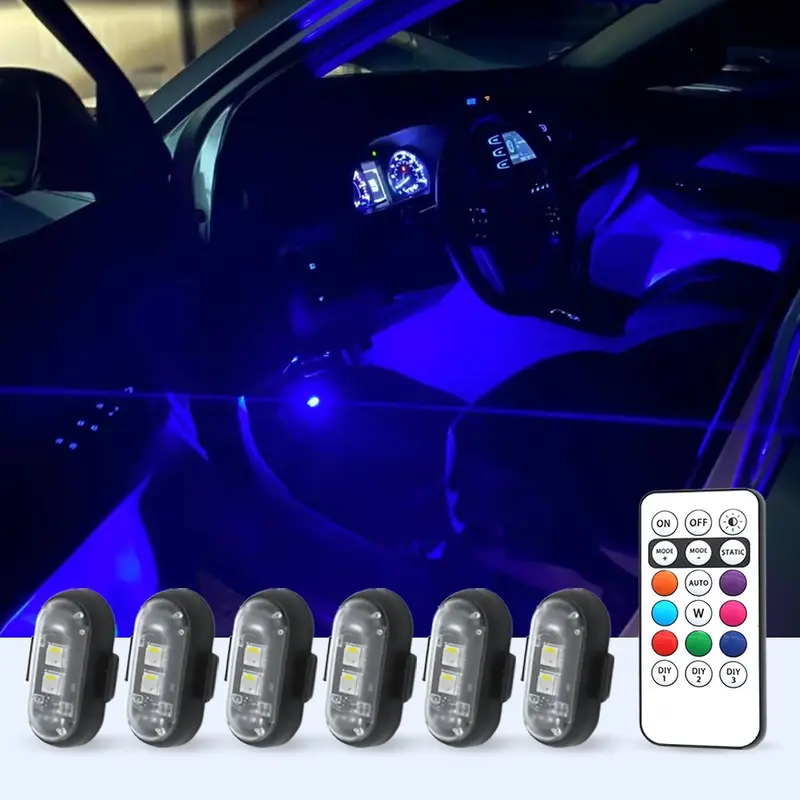 Wireless LED Strobe 8 Colors 10 Flash Modes Car Drone Lights