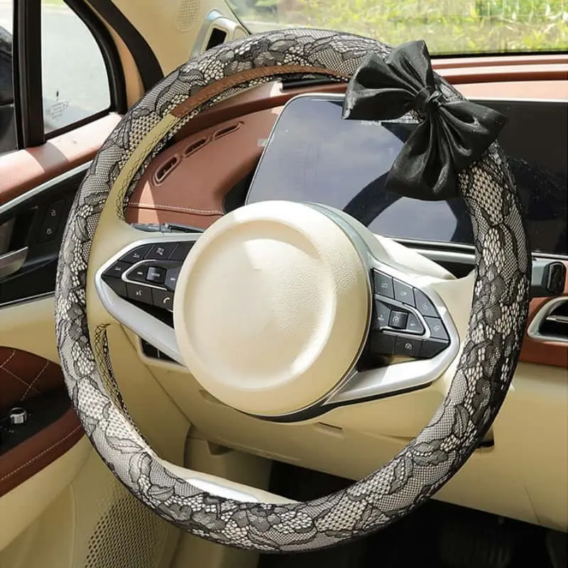 15 Inch Diameter Non Slip Lace Steering Wheel Covers For Cars