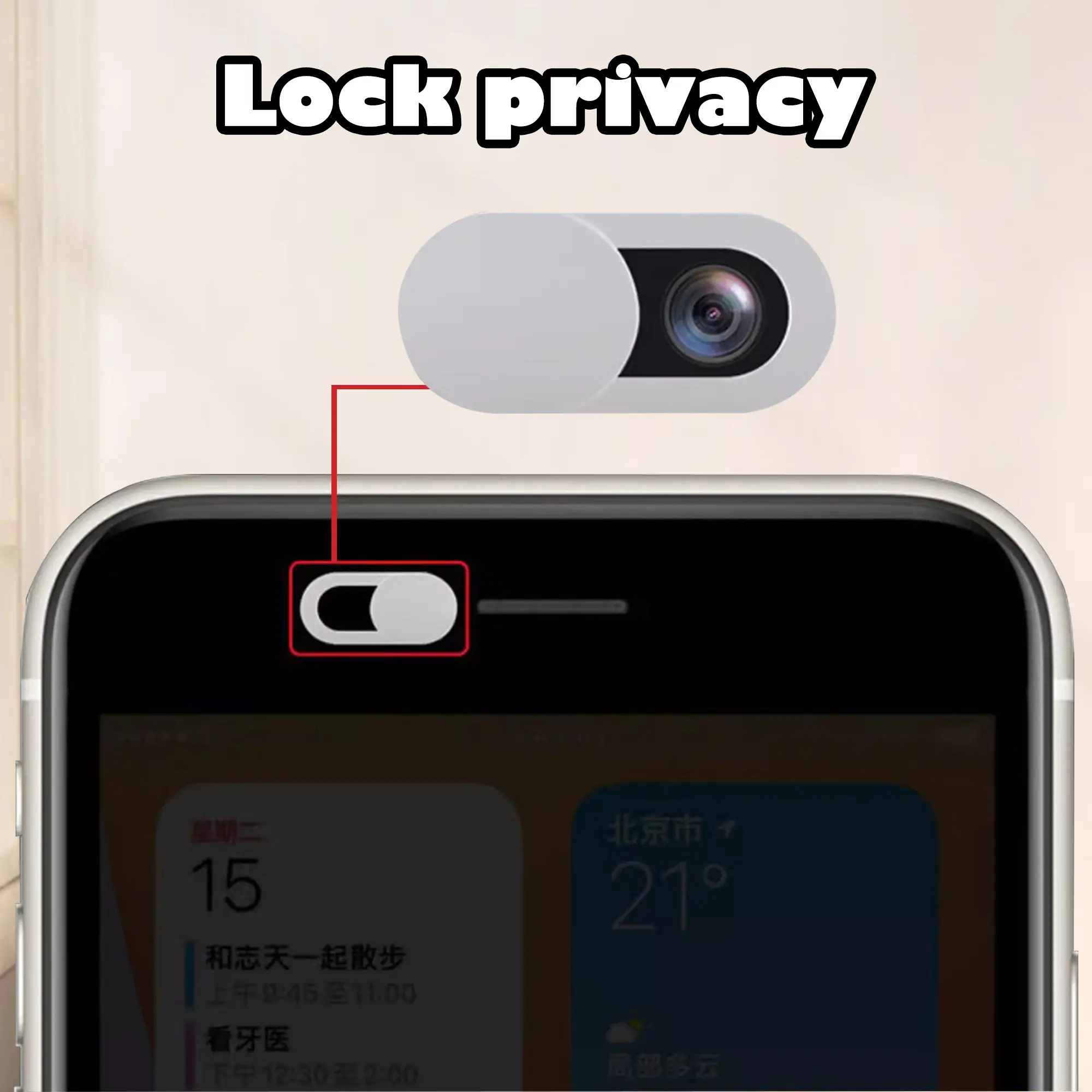 20 Counts Webcam Cover  Ultra Thin Laptop Camera Cover Slide for iPhone iPad MacBook Pro Computer iMac Cell Phone PC Accessories Camera Blocker Slider, Great for Privacy - Black and White