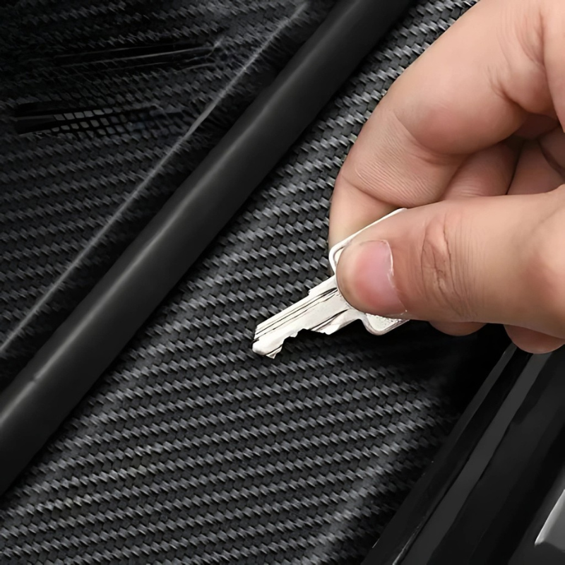 4 Pack Door Sill Protector With Carbon Film Anti Scratch-Car Door Sills