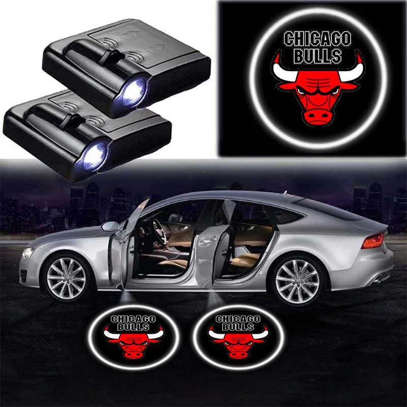 Pack Of 2 NBA Chicago Bulls Car Logo Lights-Car Door Sills