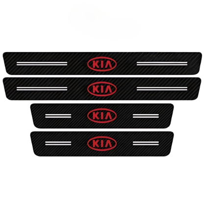 4 Pack Door Sill Protector With Carbon Film Anti Scratch-Car Door Sills