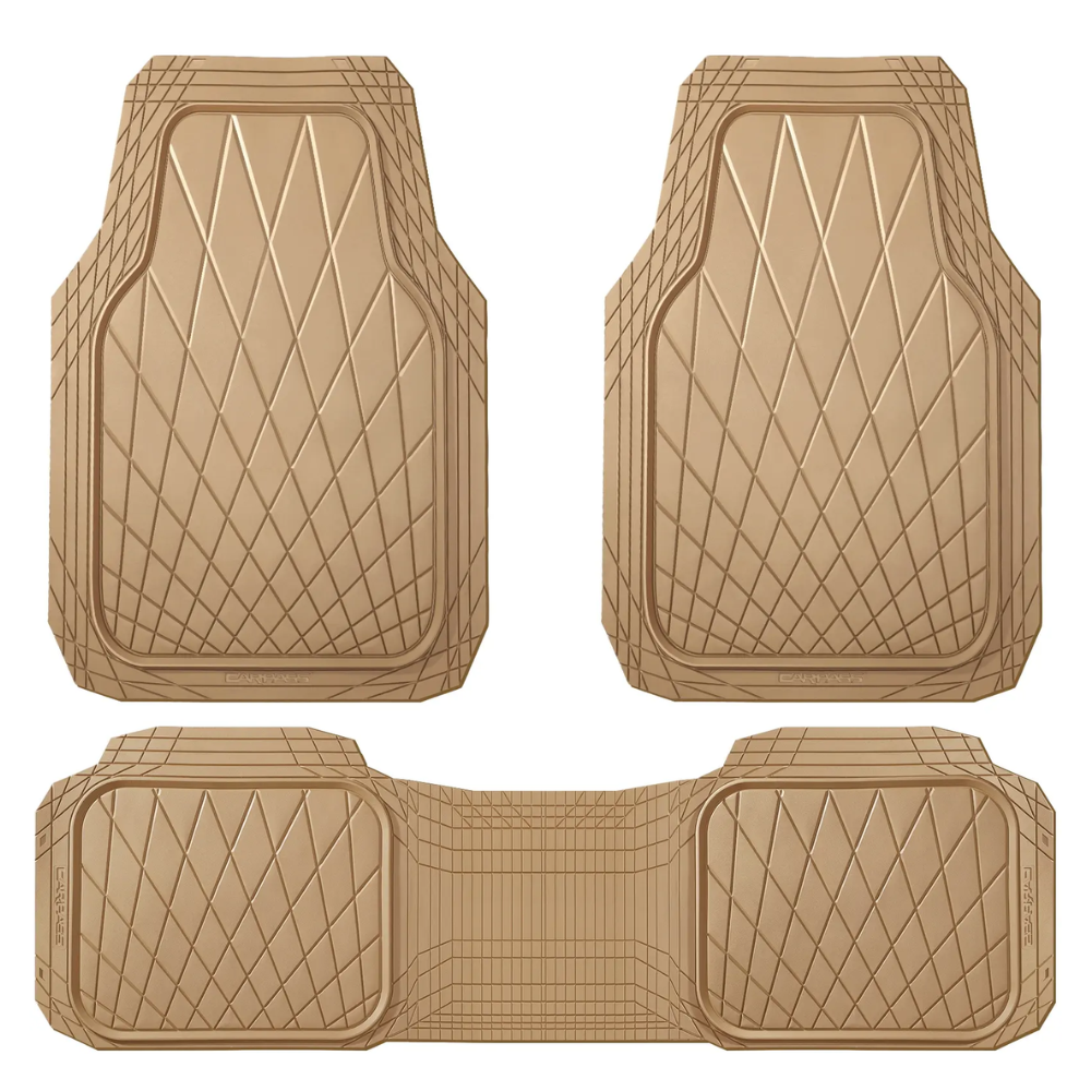 Heavy Duty Rubber Car Floor Mats, Waterproof Universal Trim-to-Fit Car Mats All Weather