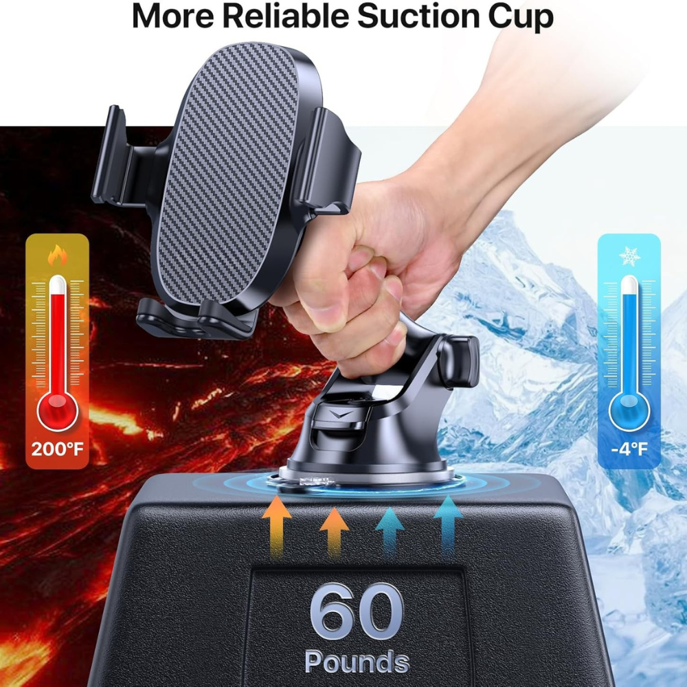 3 In 1 Cell Phone Holder For Dashboard Windshield Vent Mount-Car Door Sills