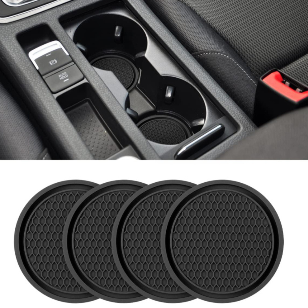 4 Pieces Universal Non Slip Car Cup Holder Coaster Set-Car Door Sills
