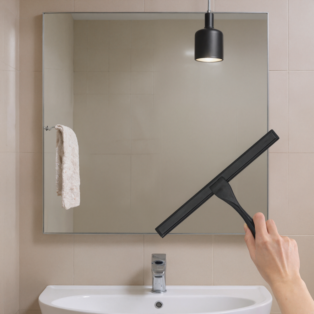 All Purpose Stainless Steel Shower Squeegee For Shower Glass Door With 2 Adhesive Hooks