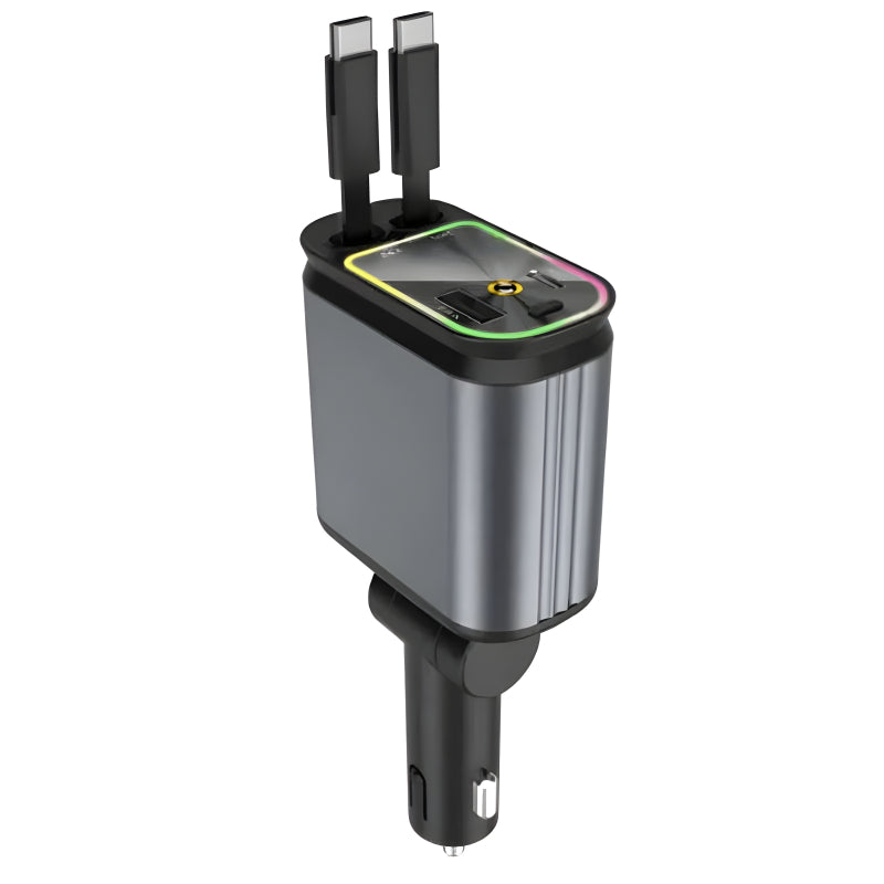 4 In 1 Retractable Car Charger For Multiple Devices-Car Door Sills