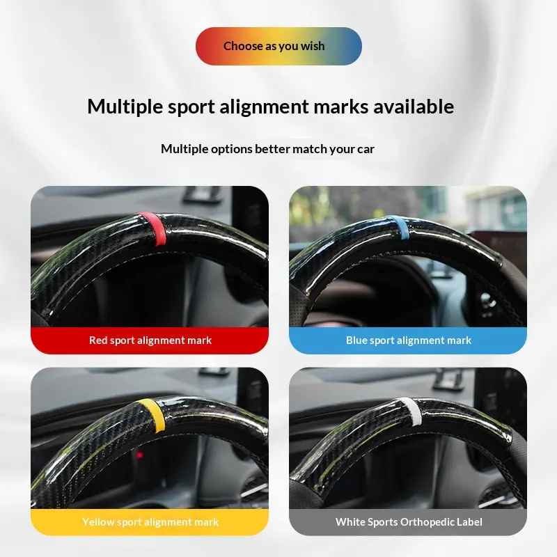 SUPEREVER Carbon Fiber-Microfiber-PU Leather Elastic Steering Wheel Cover, Automotive Car Steering Wheel Insert Accessories with Anti-Slip Lining, Durable Protective Ultra-Thin Grip, Perfect Fit for Cars Vehicle Auto Accessories, Vehicle Accessories