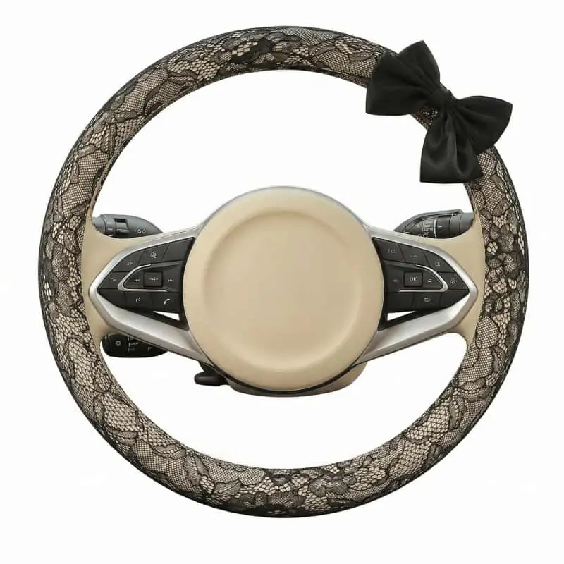 15 Inch Diameter Non Slip Lace Steering Wheel Covers For Cars