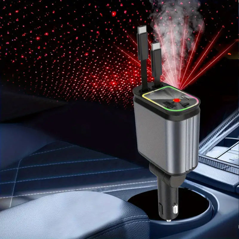 4 In 1 Retractable Car Charger For Multiple Devices-Car Door Sills