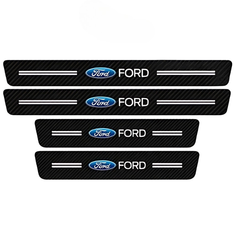 4 Pack Door Sill Protector With Carbon Film Anti Scratch-Car Door Sills