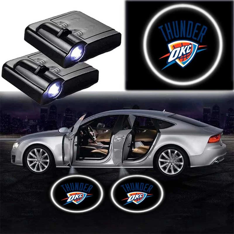 Pack Of 2 Thunder OKC Car Door Lights-Car Door Sills