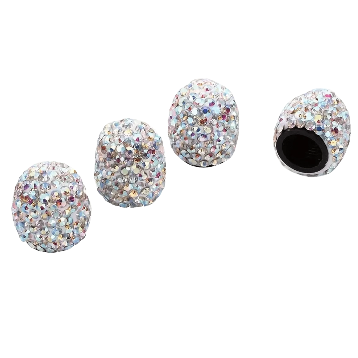 4 Pieces Creative Diamond Studded Tire Valve Caps For Cars