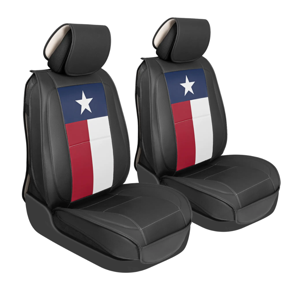 American Flag Napa Leather Car Seat Covers for Trucks Cars & SUVs - Patriotic USA Flag Design - Premium Quality & Durability