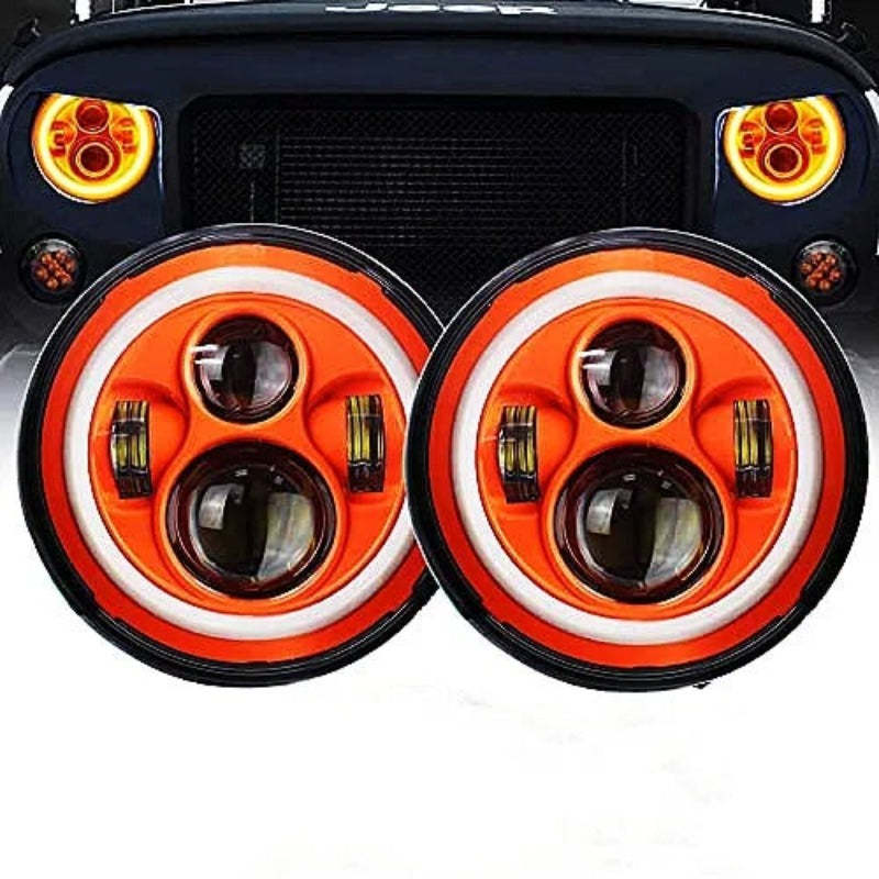 Set Of 2 Jeep Wrangler Headlamp Projector-Car Door Sills