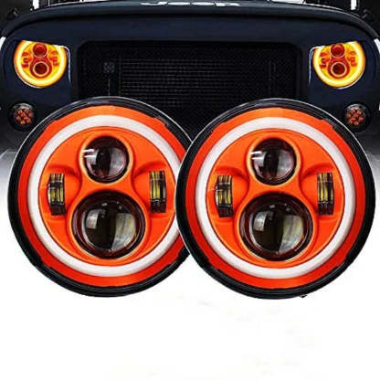 Set Of 2 Jeep Wrangler Headlamp Projector-Car Door Sills