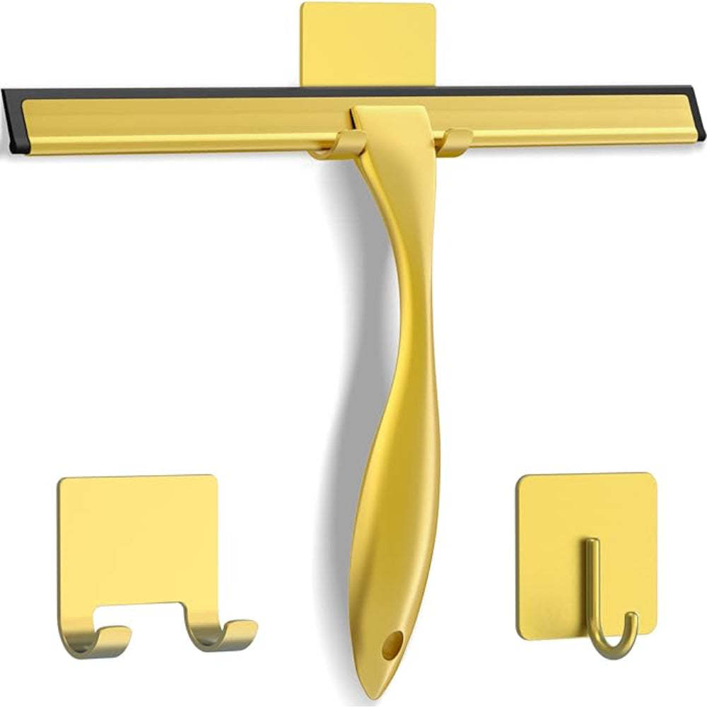 Stainless Steel Shower Squeegee With Hooks For Glass And Tiles-Car Door Sills