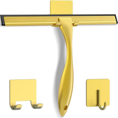 Stainless Steel Shower Squeegee With Hooks For Glass And Tiles-Car Door Sills