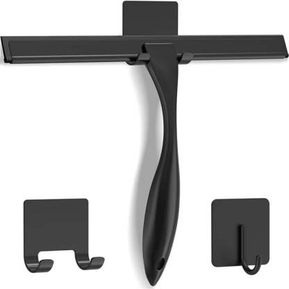 Stainless Steel Shower Squeegee With Hooks For Glass And Tiles-Car Door Sills