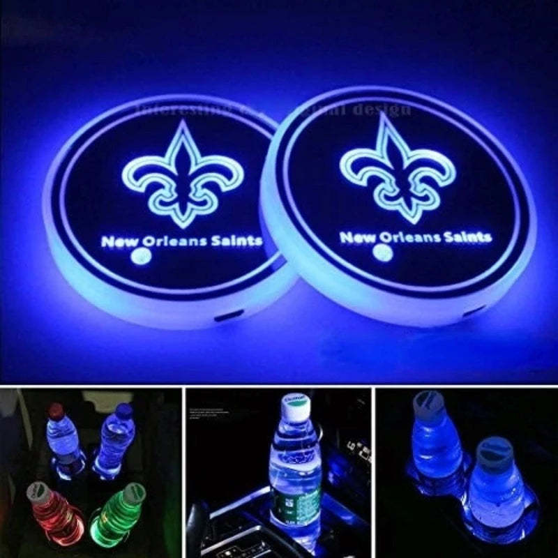 New Orleans Saints Car Cup Holder Lights-Car Door Sills