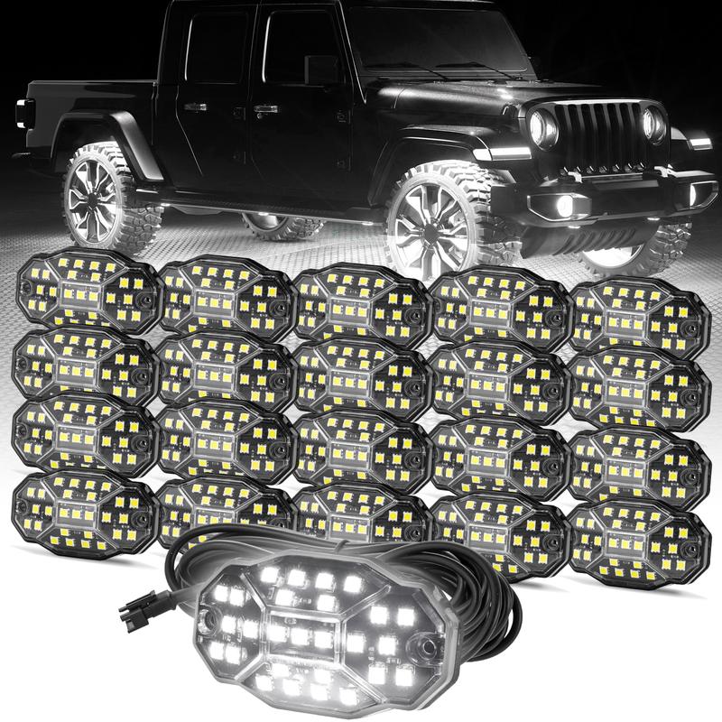 27 LED Rock Pods Lights Kit With 5 Sided Translucent Design For Vehicles