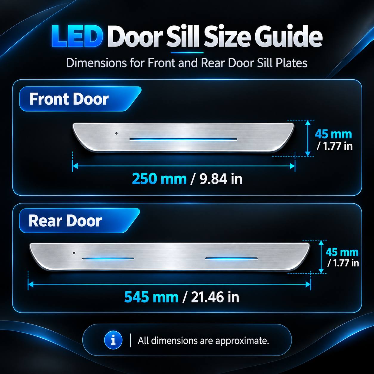 LED Car Door Sills Lights Pro