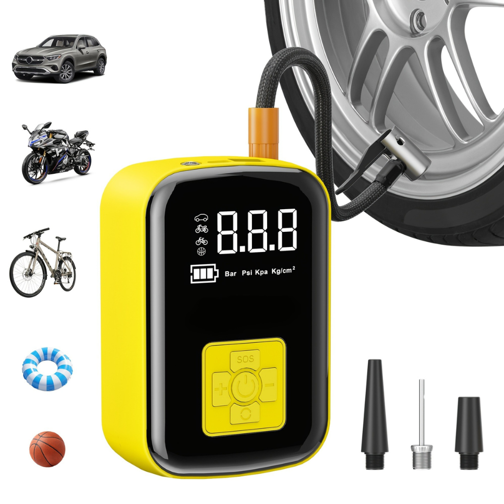 Battery Powered Portable Air Compressor For Cars And Bicycles