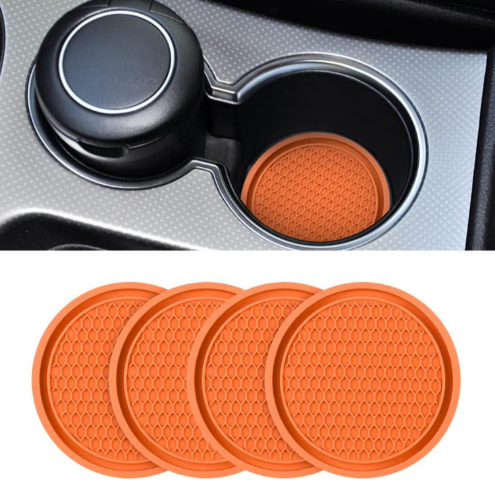 4 Pieces Universal Non Slip Car Cup Holder Coaster Set-Car Door Sills