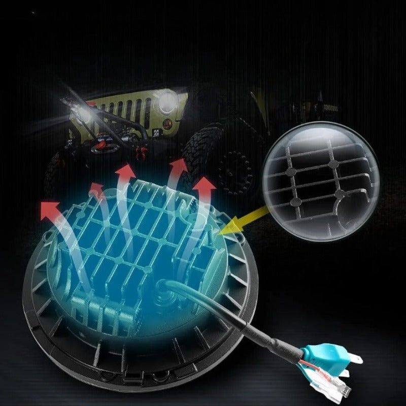 Set Of 2 Halo Headlights For Jeep-Car Door Sills