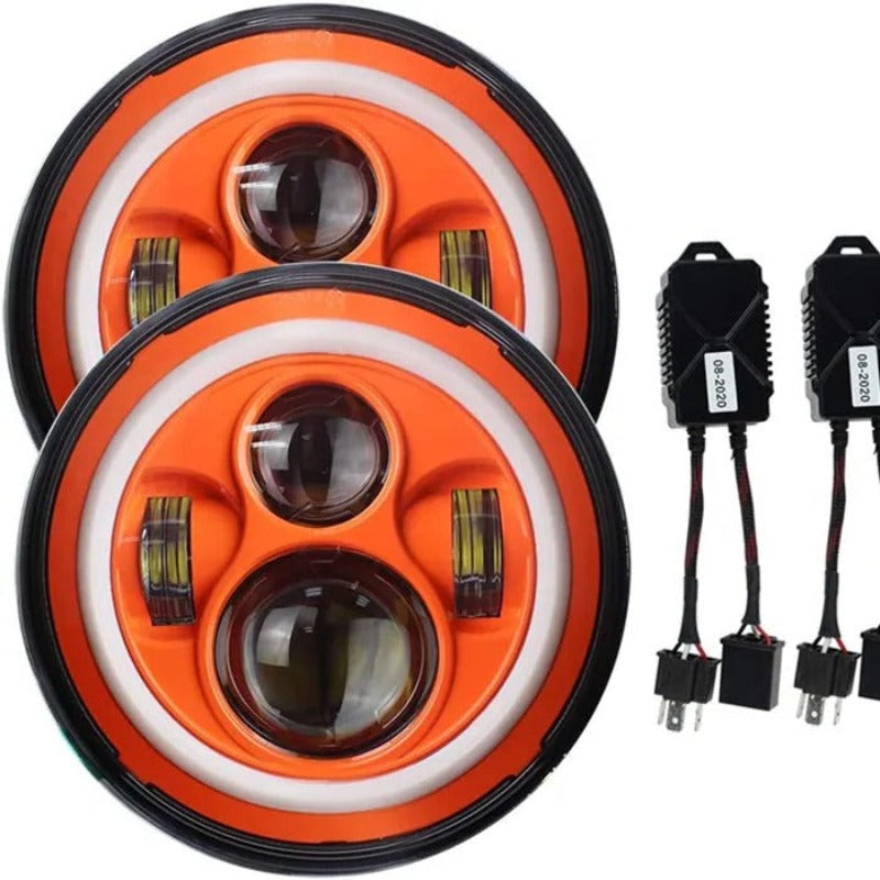 Set Of 2 Jeep Wrangler Headlamp Projector-Car Door Sills