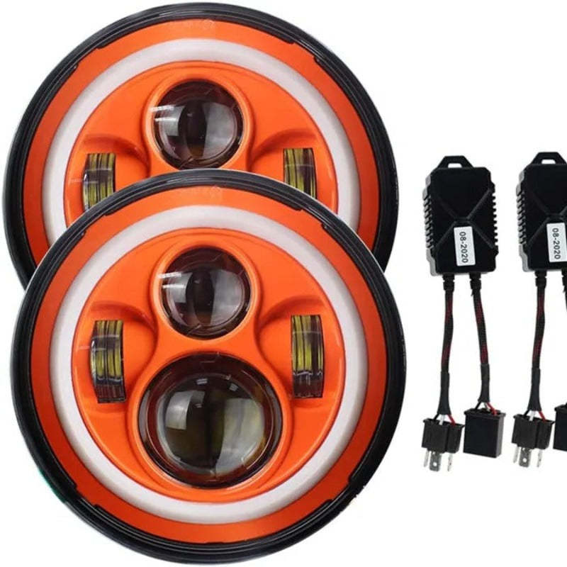 Set Of 2 Jeep Wrangler Headlamp Projector-Car Door Sills