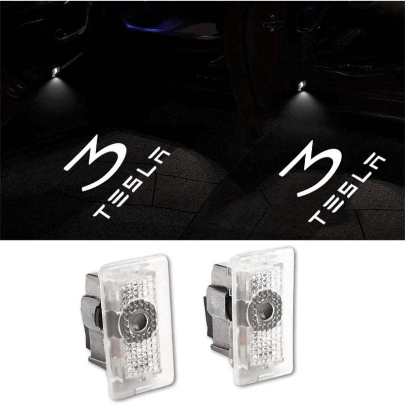 Set Of 2 Tesla Model 3 Car Door Lights-Car Door Sills