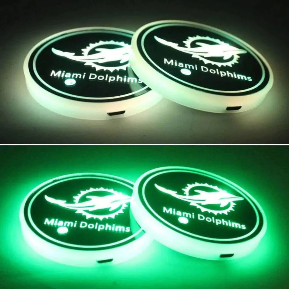 Miami Dolphins Car Cup Holder Lights-Car Door Sills