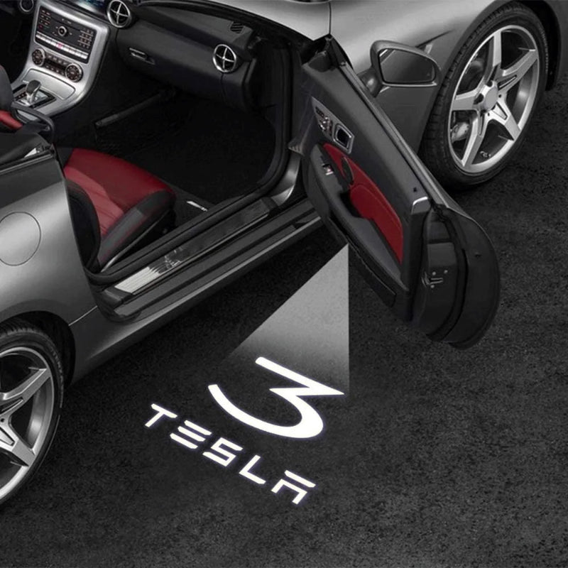 Set Of 2 Tesla Model 3 Car Door Lights-Car Door Sills