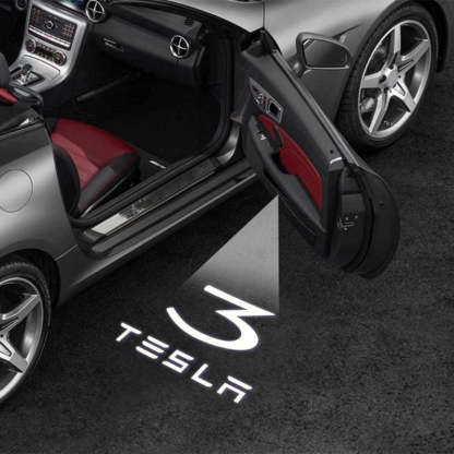 Set Of 2 Tesla Model 3 Car Door Lights-Car Door Sills