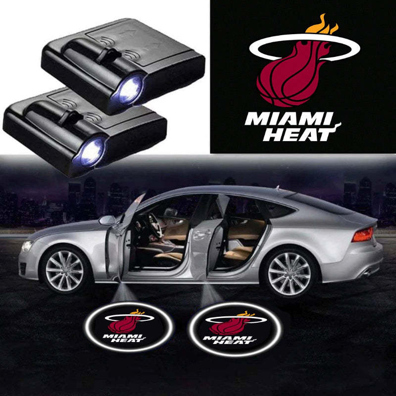 Pack Of 2 Miami Heat Car Door Lights-Car Door Sills