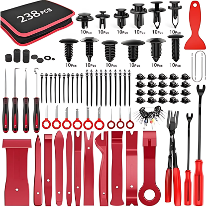 Assorted Auto Retainer Clips And Fastener With Removal Tool Kit-Car Door Sills