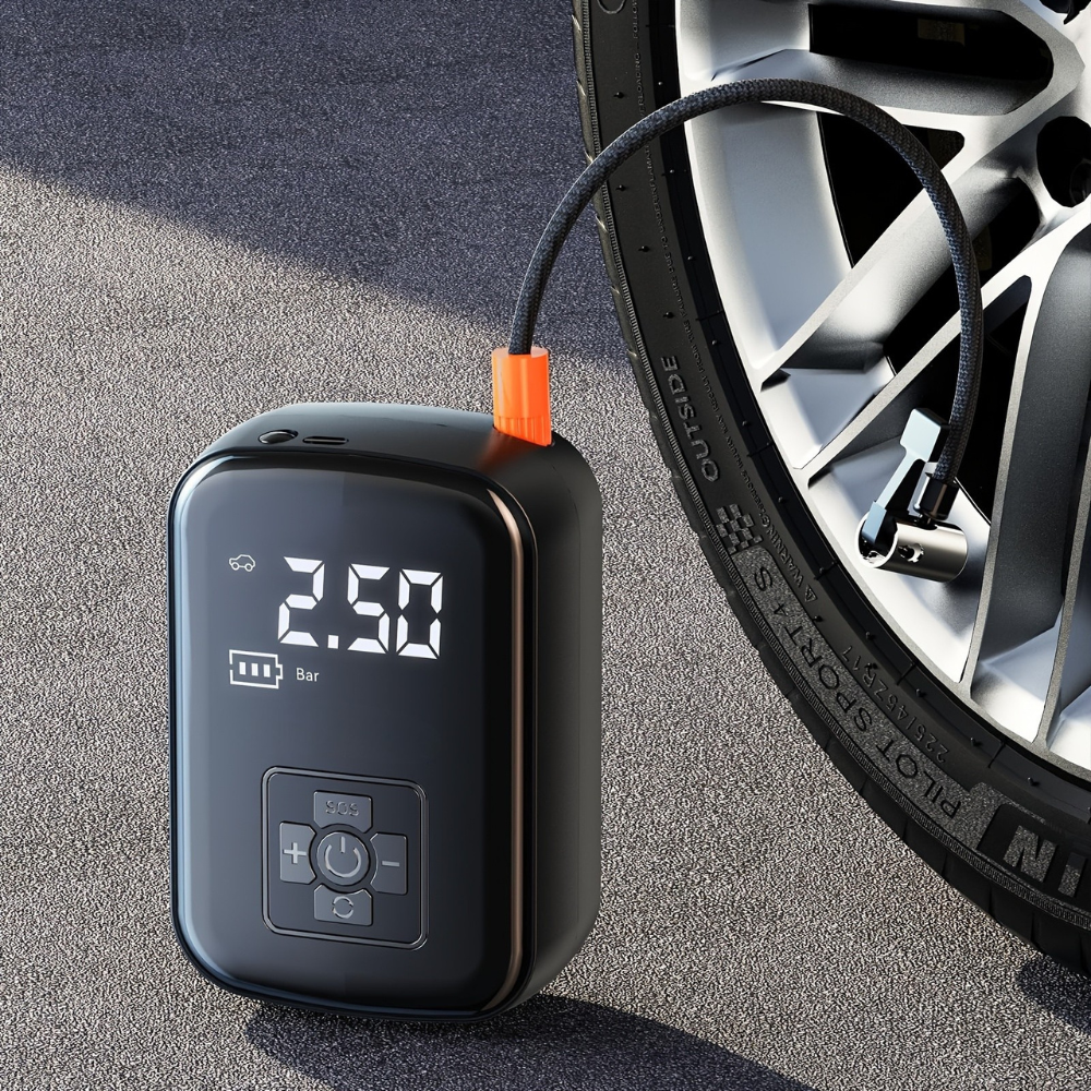 Battery Powered Portable Air Compressor For Cars And Bicycles