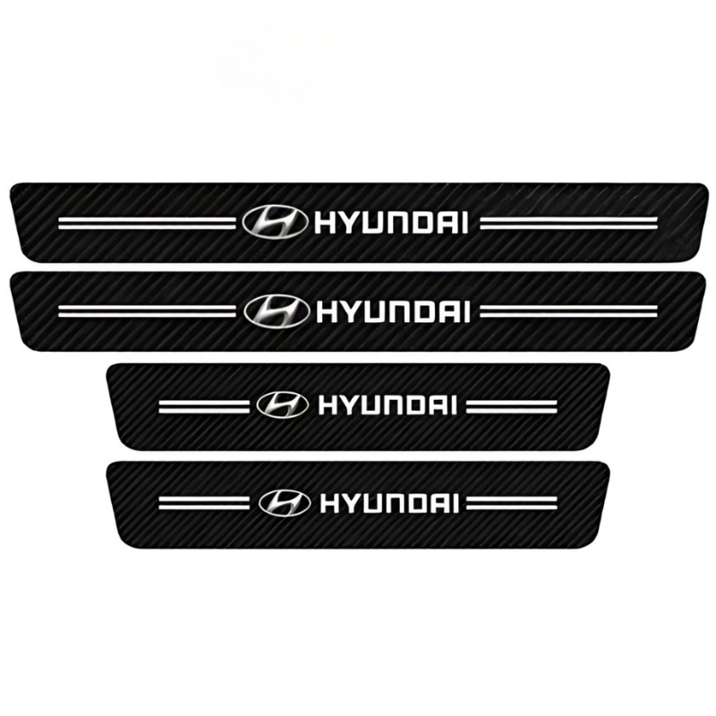 4 Pack Door Sill Protector With Carbon Film Anti Scratch-Car Door Sills