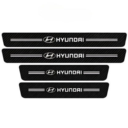 4 Pack Door Sill Protector With Carbon Film Anti Scratch-Car Door Sills