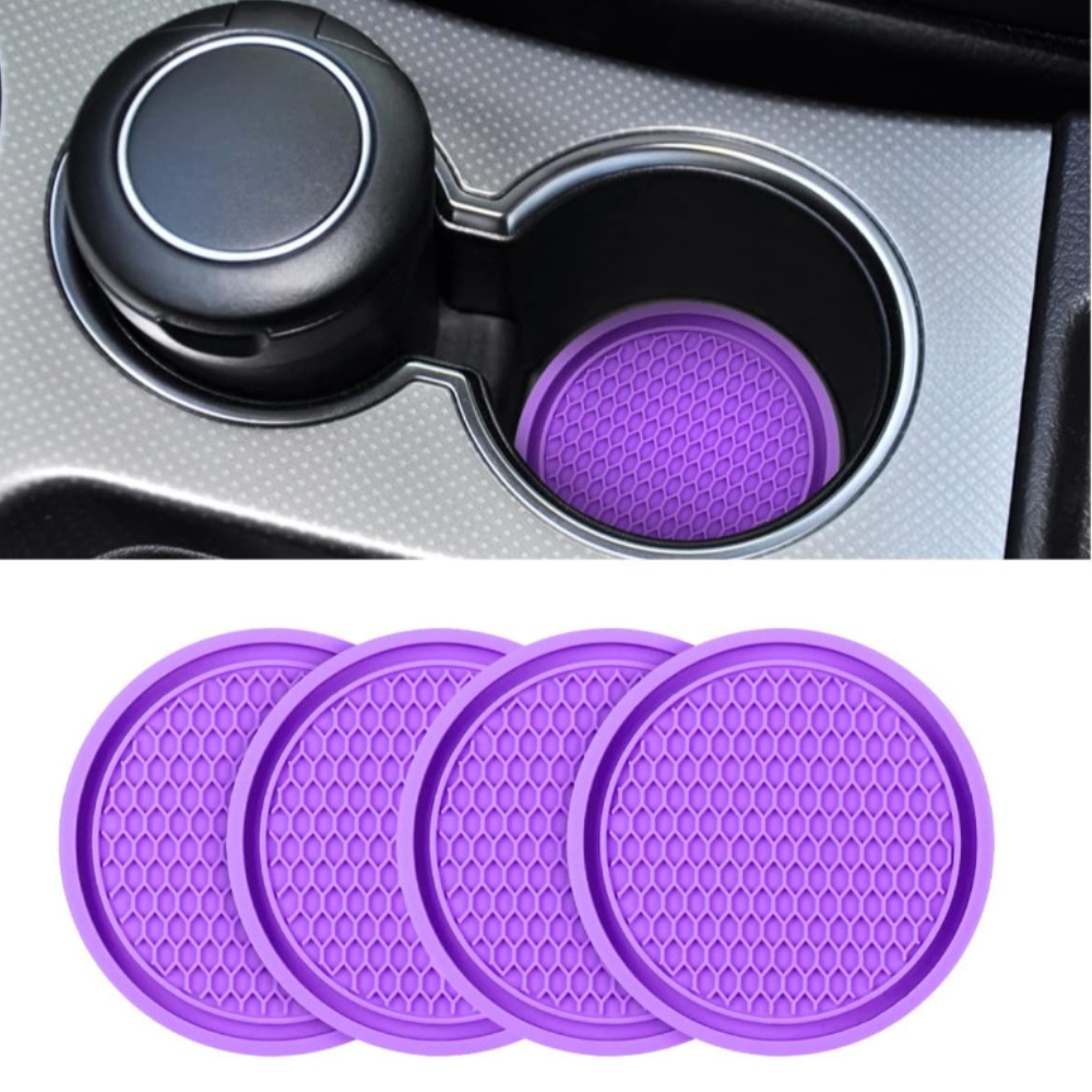 4 Pieces Universal Non Slip Car Cup Holder Coaster Set-Car Door Sills