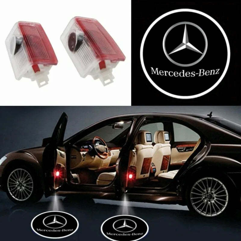 Set Of 2 Mercedes Door Light Logo-Car Door Sills