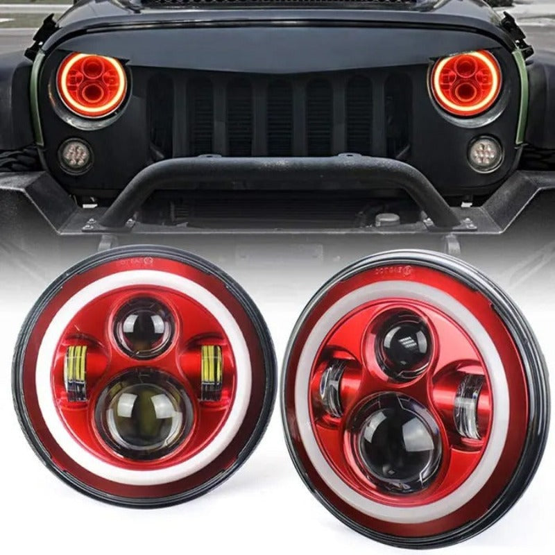 Set Of 2 LED Headlight For Jeep Wrangler-Car Door Sills