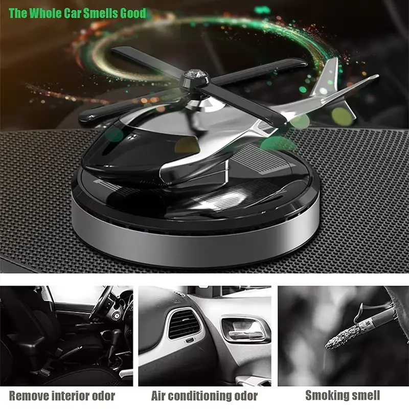 Car Air Freshener - Solar-Powered Car Decor, Helicopter Shaped Car Air Fresheners, Car Fragrance Decoration, Suitable for RVs, SUVs, Small Cars, Trucks, Valentine's Day Gift, Creative Car Accessories