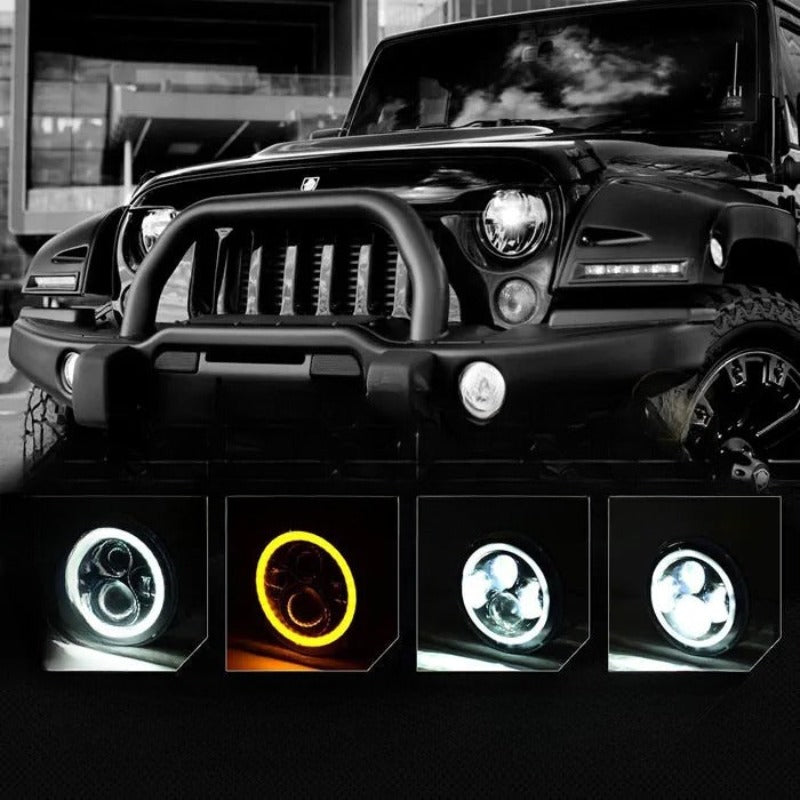 Set Of 2 RGB Headlights For Jeep Wrangler-Car Door Sills