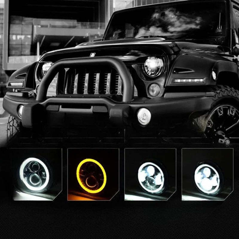 Set Of 2 RGB Headlights For Jeep Wrangler-Car Door Sills