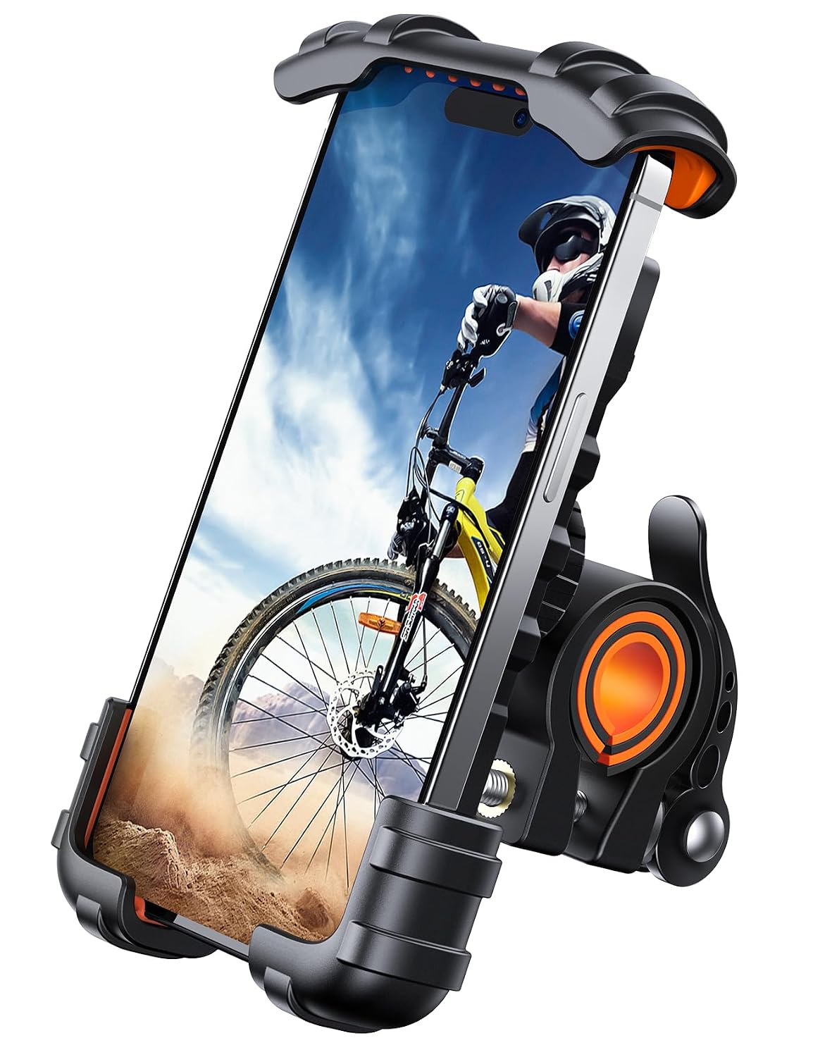 Lockable Motorcycle Phone Mount With 360° Rotating Holder